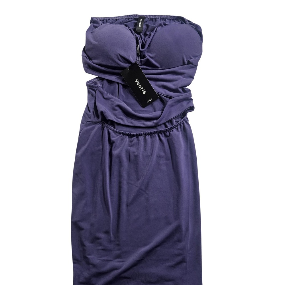 Venti6 Tank Top Womens Small Purple Strapless Sweetheart Padded Elastic Waist